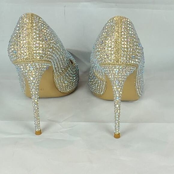 Elisabet Tang Women’s Crystal Rhinestone Pointed Toe Stiletto Heels Size 10 - Picture 8 of 8